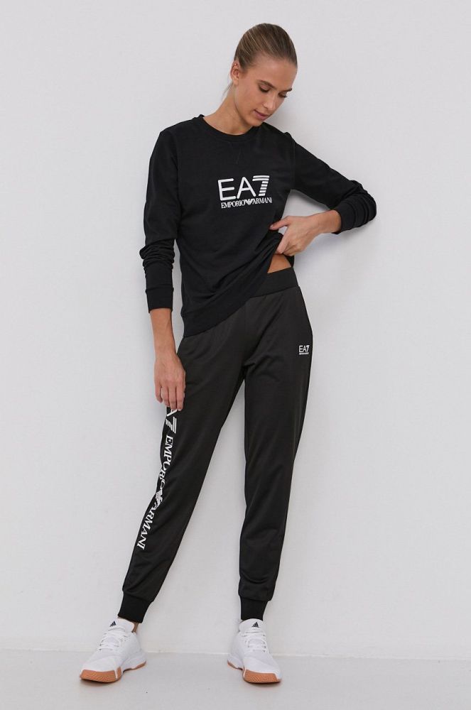 Кофта EA7 Emporio Armani жіноча колір чорний з принтом (1583736)