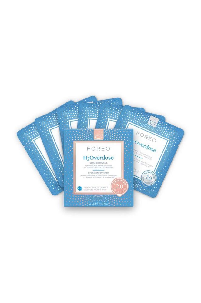 Ультразволожуюча активована маска ufo FOREO UFO Masks H2Overdose 2.0 6-pack колір блакитний