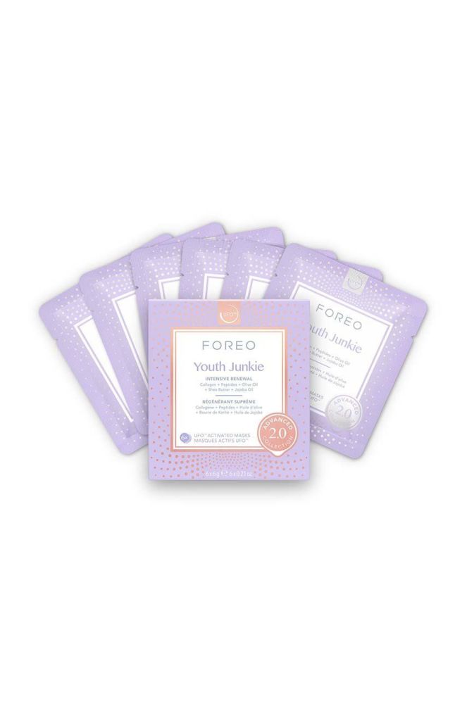 Активована anti-age маска ufo FOREO UFO Masks Youth Junkie 2.0 6-pack колір фіолетовий