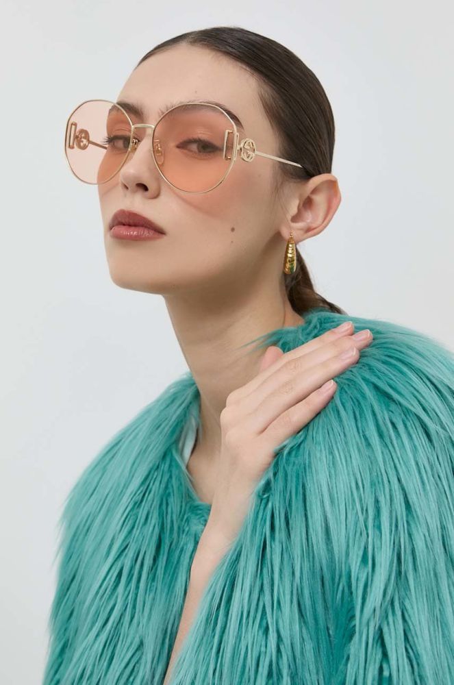 Сонцезахисні окуляри Gucci GG1206SA жіночі колір золотий