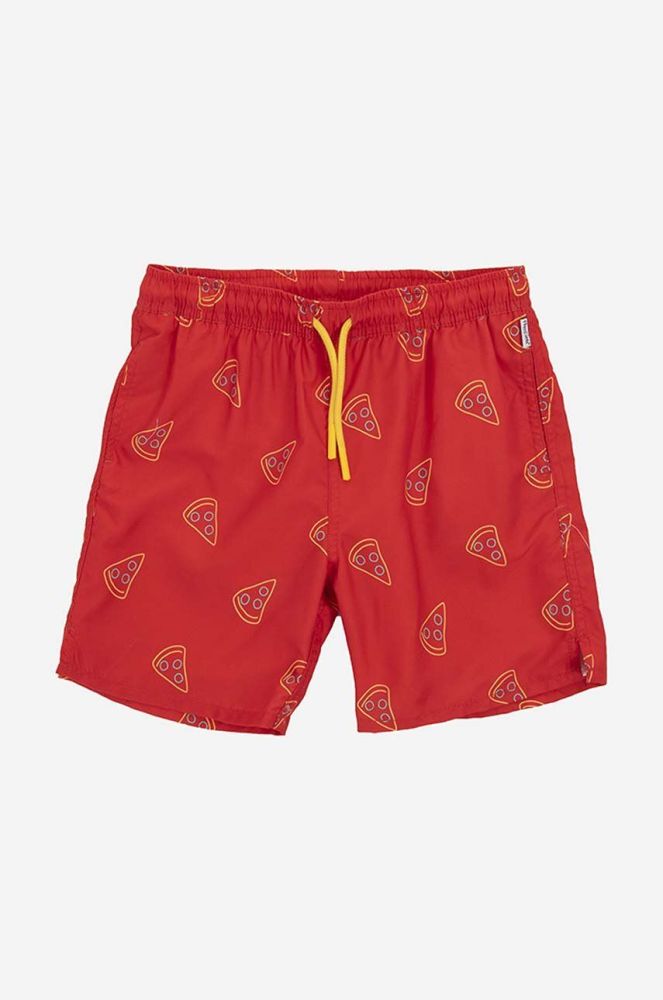 Дитячі шорти Happy Socks Pizza Slice колір червоний візерунок регульована талія