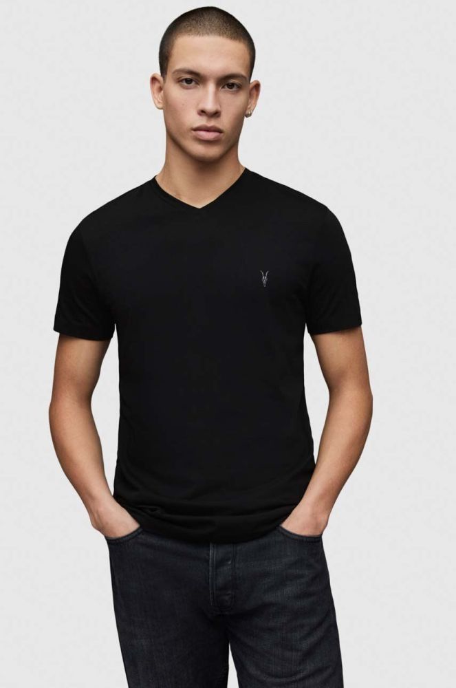 AllSaints - Футболка Tonic V-neck колір чорний (854478)