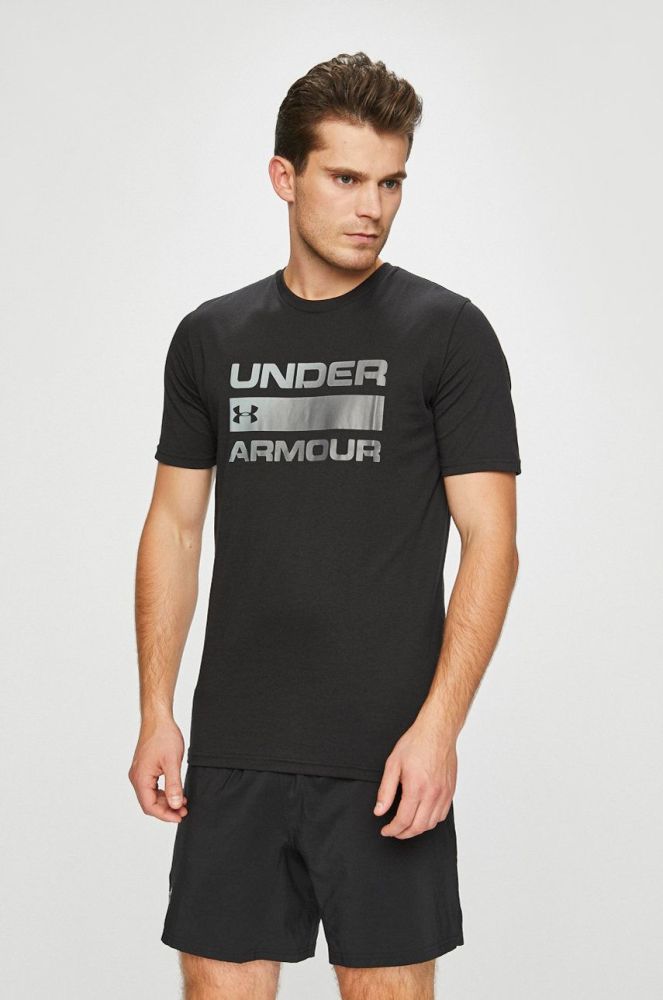 Футболка Under Armour чоловічий колір чорний з принтом (160713)