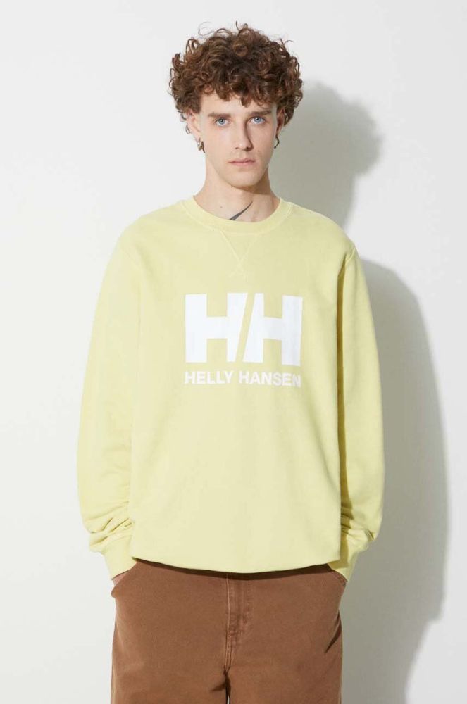 Бавовняна кофта Helly Hansen чоловіча колір синій з принтом 34000-597 (3296352)