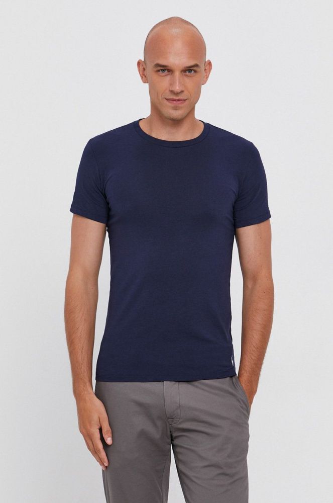 Футболка Polo Ralph Lauren (2-pack) чоловіча колір синій гладкий
