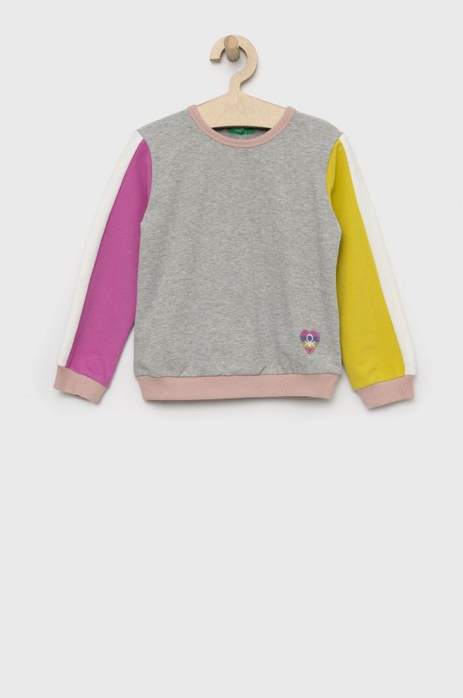Дитяча кофта United Colors of Benetton колір сірий однотонна (2668623)