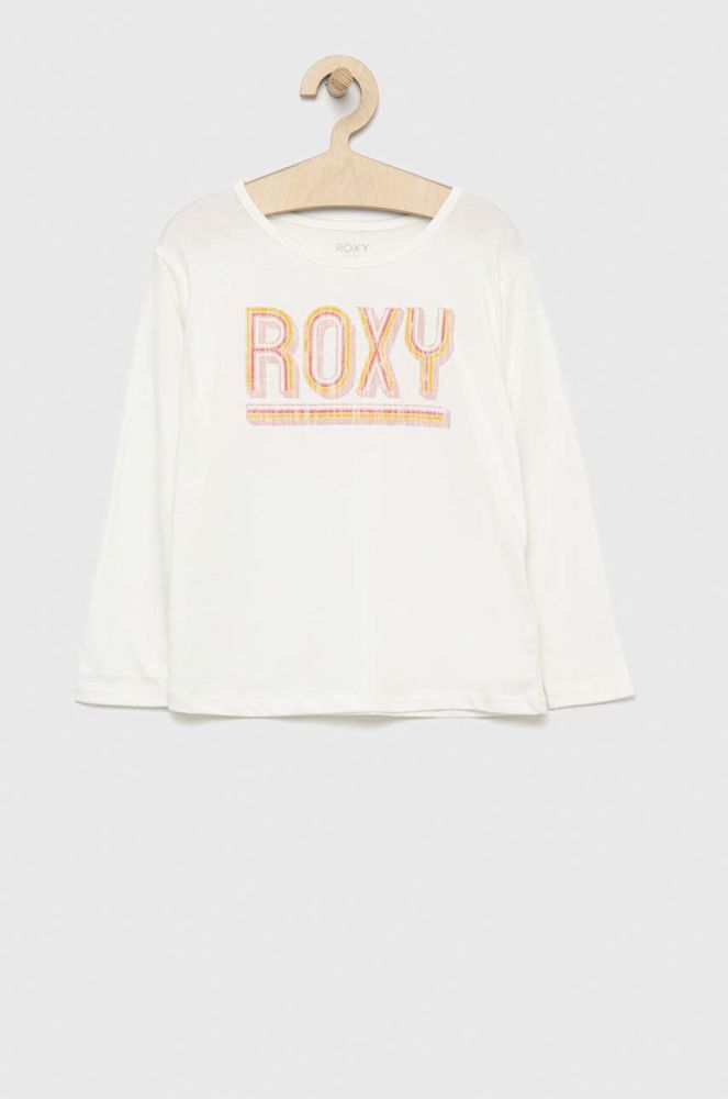 Дитячий бавовняний лонгслів Roxy колір білий (2616501)