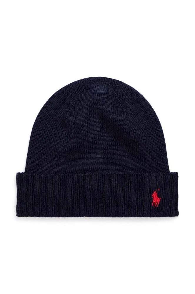 Дитяча шапка Polo Ralph Lauren колір синій з тонкого трикотажу (2712853)