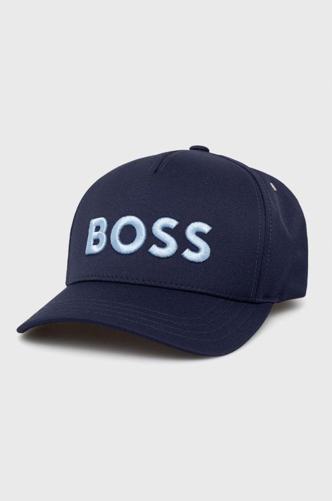 Кепка BOSS колір синій з аплікацією
