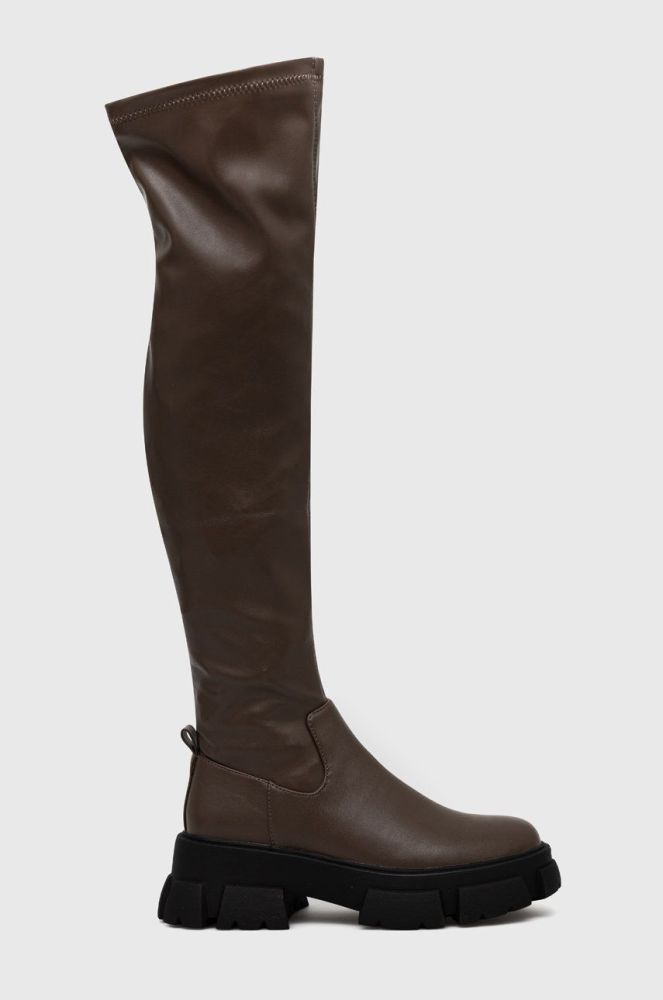 Чоботи Steve Madden Riveredge жіночі колір коричневий на платформі