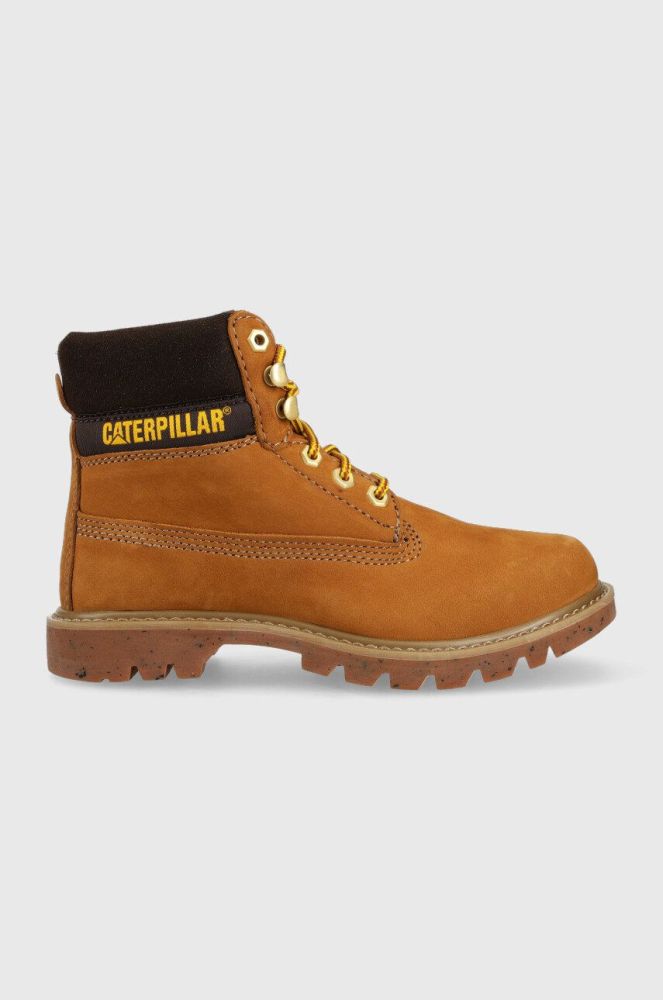 Замшеві черевики Caterpillar E Colorado жіночі колір коричневий на плоскому ходу