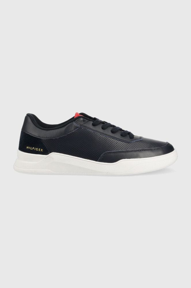 Шкіряні кросівки Tommy Hilfiger Elevated Cupsole Perf колір синій