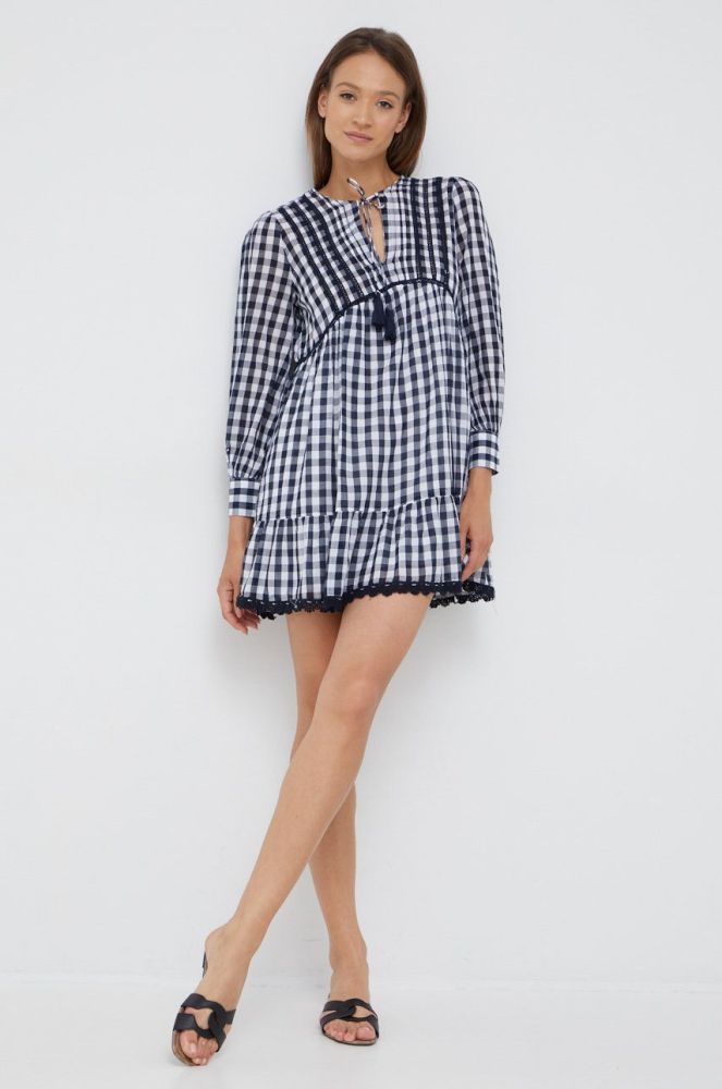Бавовняна сукня Pepe Jeans колір білий mini розкльошена (2459298)