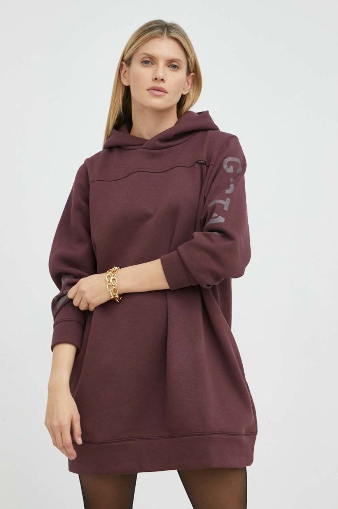 Сукня G-Star Raw колір бордовий mini oversize