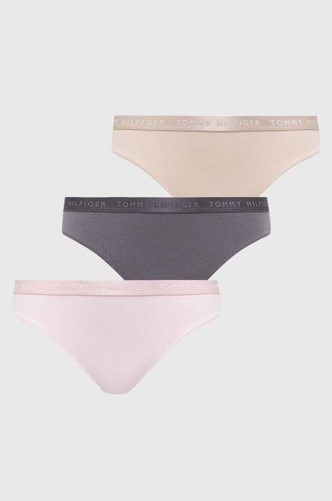 Труси Tommy Hilfiger 3-pack колір бежевий