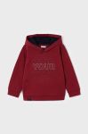 Дитяча кофта Mayoral колір червоний з капюшоном з принтом (3423573)