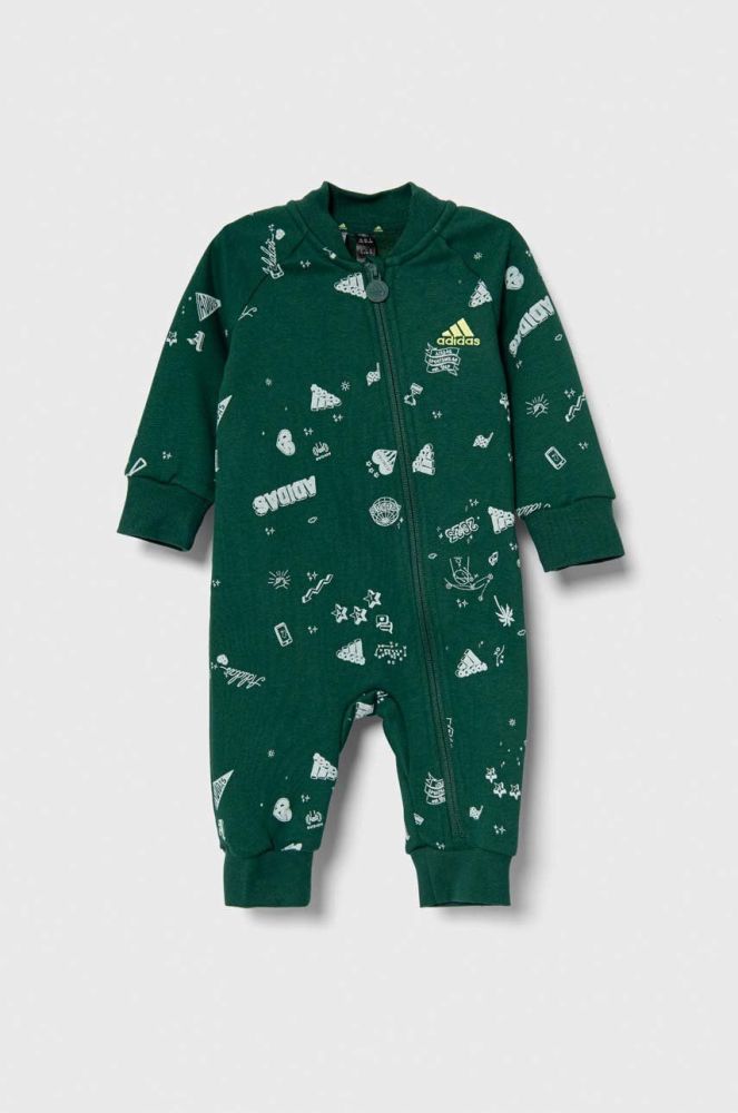 Дитячі повзунки adidas I BLUV Q3 ONESI колір зелений (3604529)