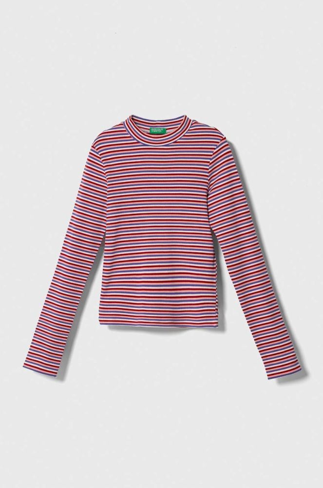 Дитячий лонгслів United Colors of Benetton півгольф колір барвистий (3515082)