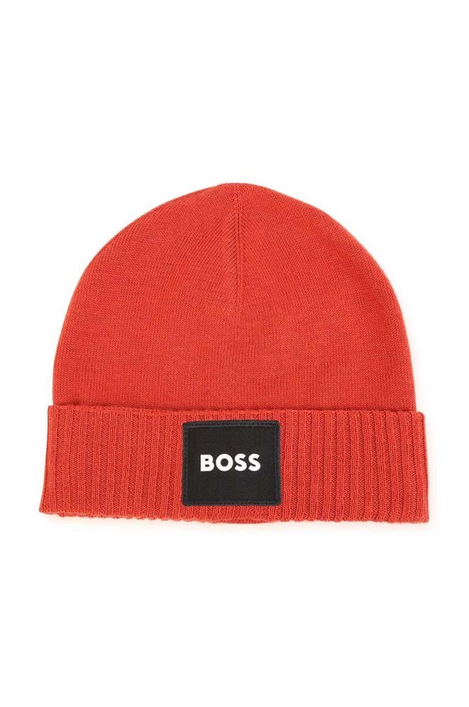 Дитяча шапка з домішкою вовни BOSS колір помаранчевий (3445789)