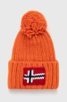 Шапка з домішкою вовни Napapijri колір помаранчевий з товстого трикотажу (3553816)