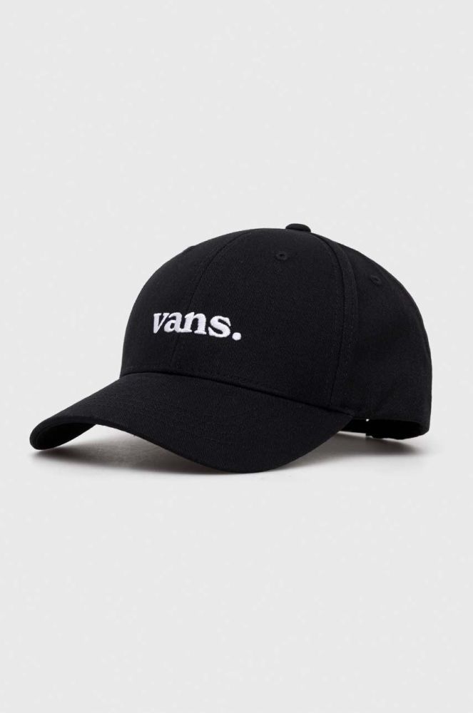 Бавовняна бейсболка Vans колір чорний з аплікацією (3379160)