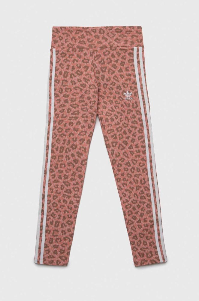 Дитячі легінси adidas Originals колір помаранчевий візерунок