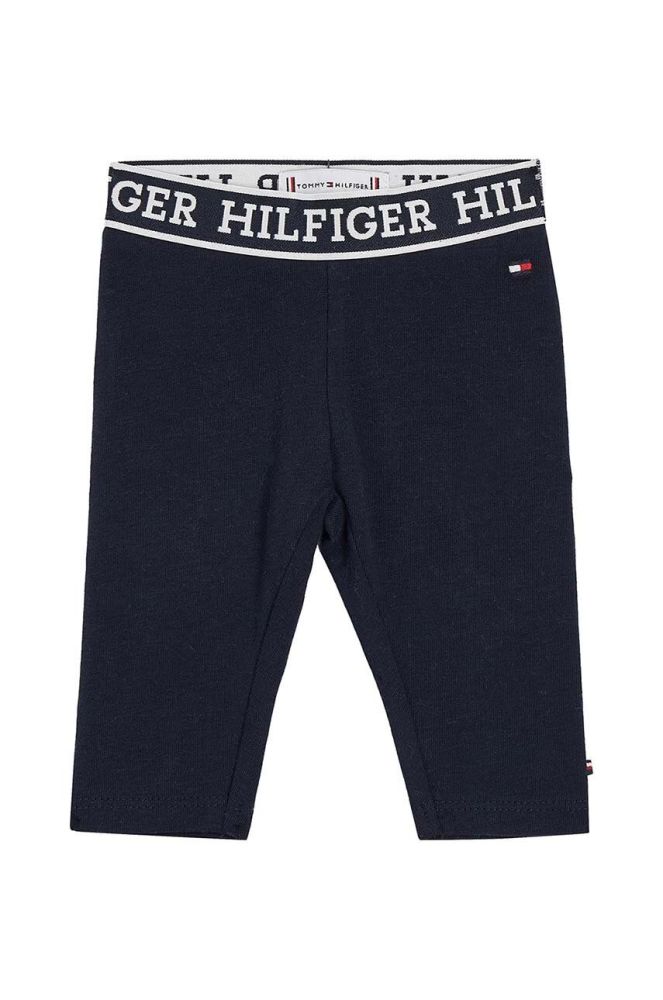 Легінси для немовлят Tommy Hilfiger колір синій однотонні