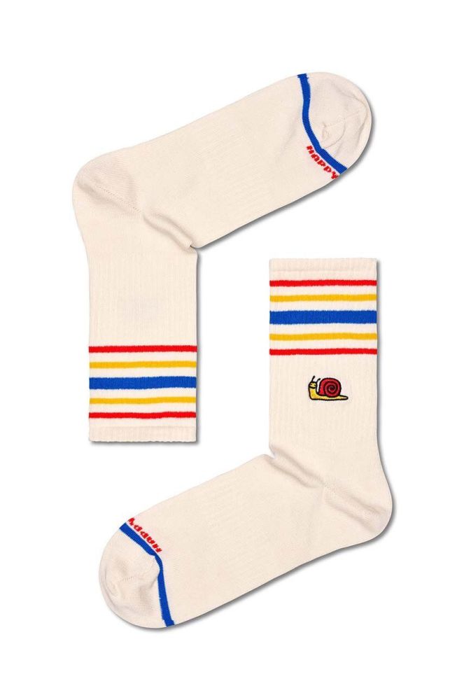 Шкарпетки Happy Socks Snail 3/4 Crew Sock колір бежевий