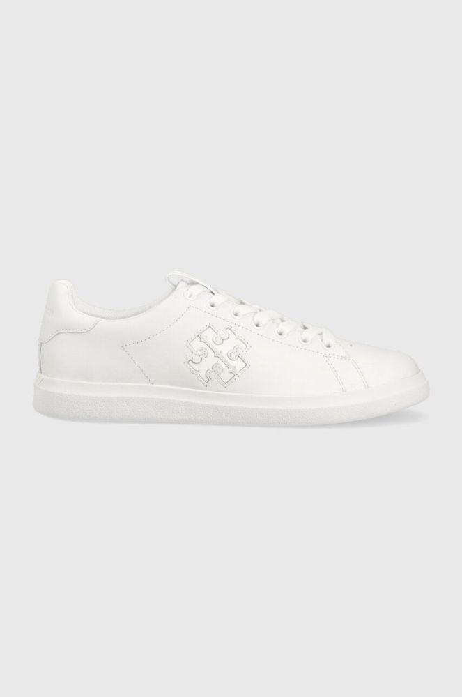 Шкіряні кросівки Tory Burch Double T Howell Court колір білий 149728-123