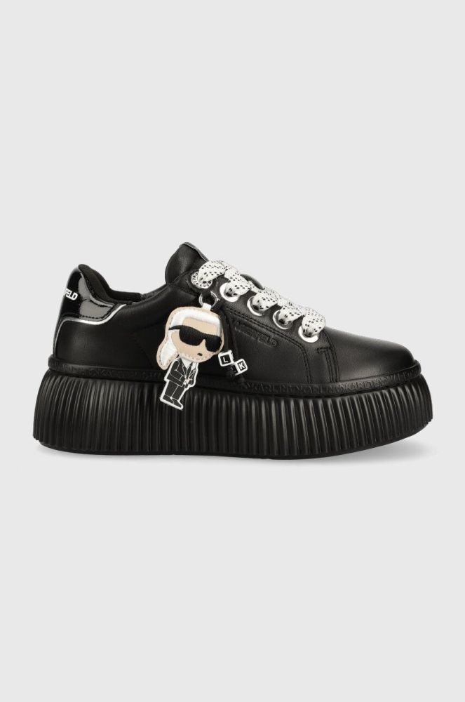 Шкіряні кросівки Karl Lagerfeld KREEPER LO колір чорний KL42376N