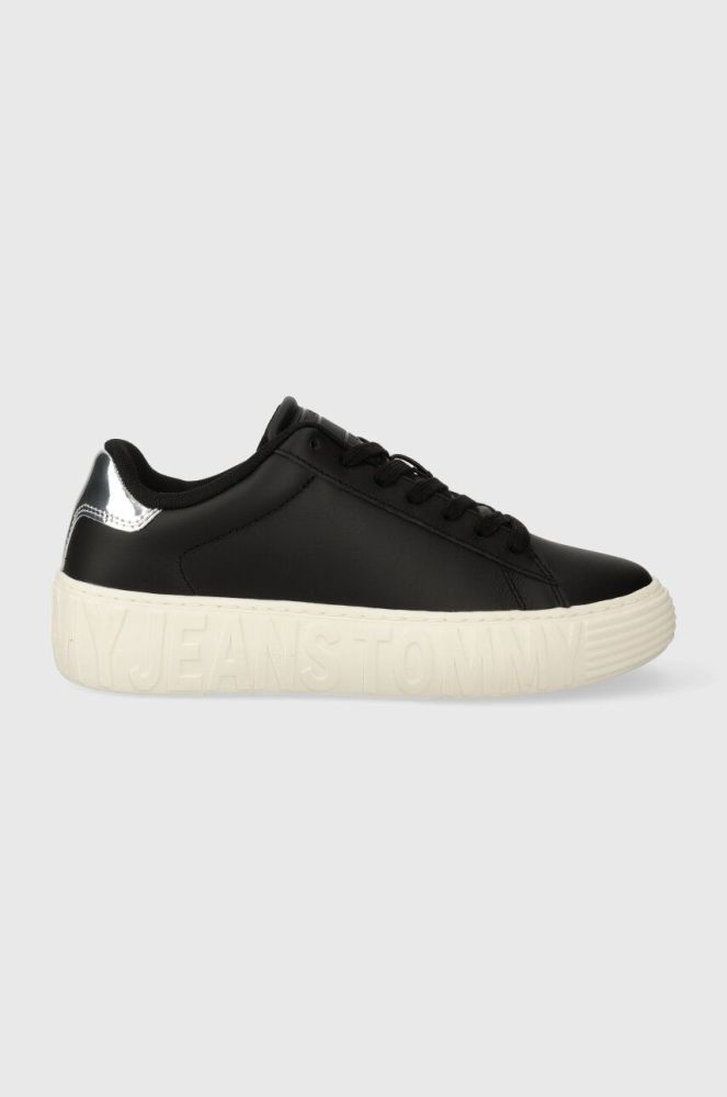 Шкіряні кросівки Tommy Jeans TJW NEW CUPSOLE LEATH LC колір чорний EN0EN02273