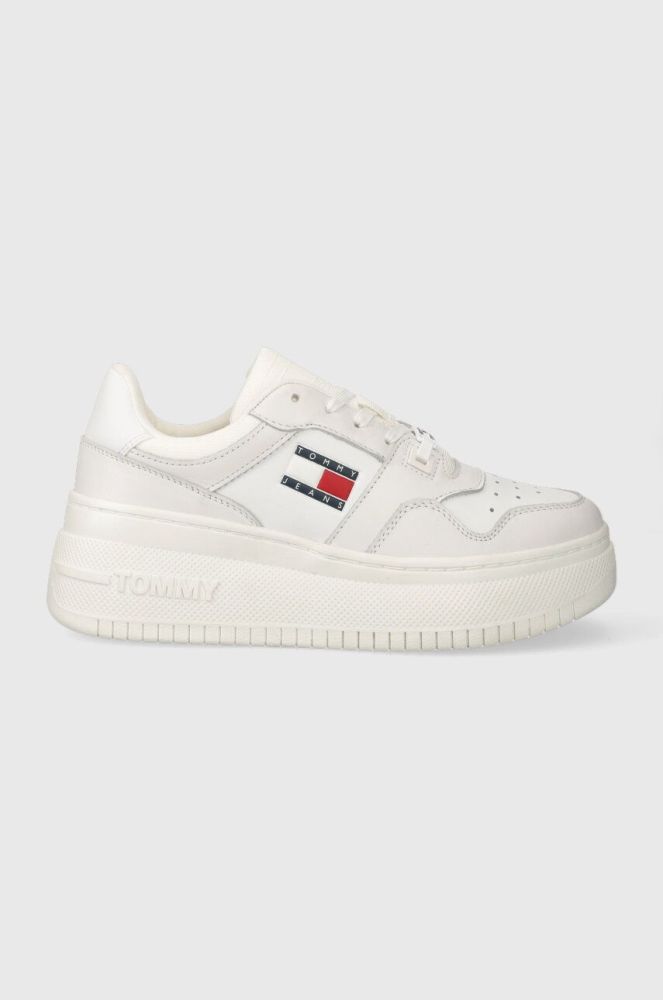 Кросівки Tommy Jeans TJW RETRO BASKET FLATFORM колір білий EN0EN02536
