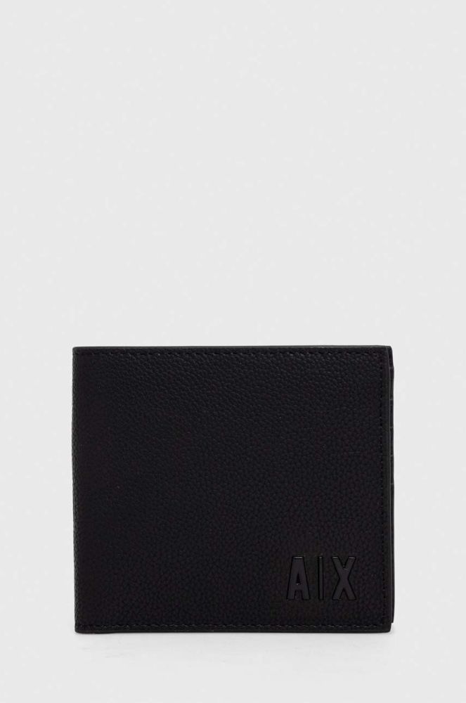 Шкіряний гаманець Armani Exchange чоловічий колір чорний (3438301)