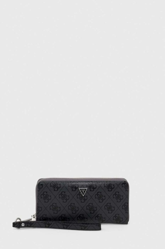 Шкіряний гаманець Guess чоловічий колір сірий (3648336)