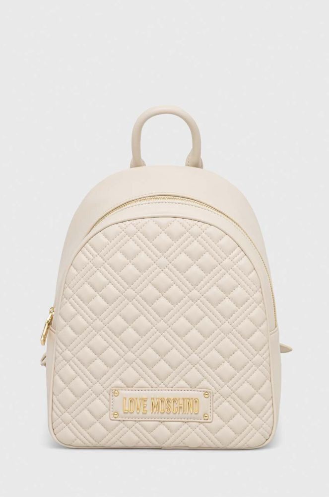 Рюкзак Love Moschino жіночий колір бежевий малий однотонний