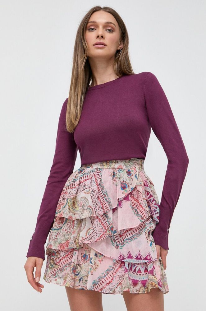 Спідниця Guess колір рожевий mini розкльошена (3534143)