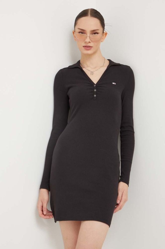 Сукня Tommy Jeans колір чорний mini облягаюча (3471372)