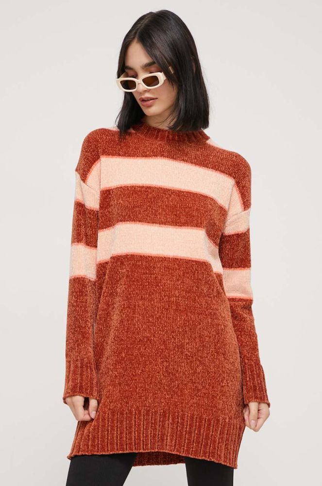 Сукня Volcom колір рожевий mini oversize