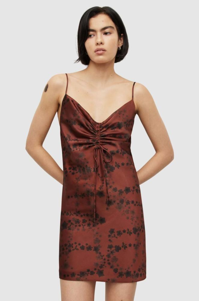 Сукня AllSaints Alexi Sara колір коричневий mini пряма