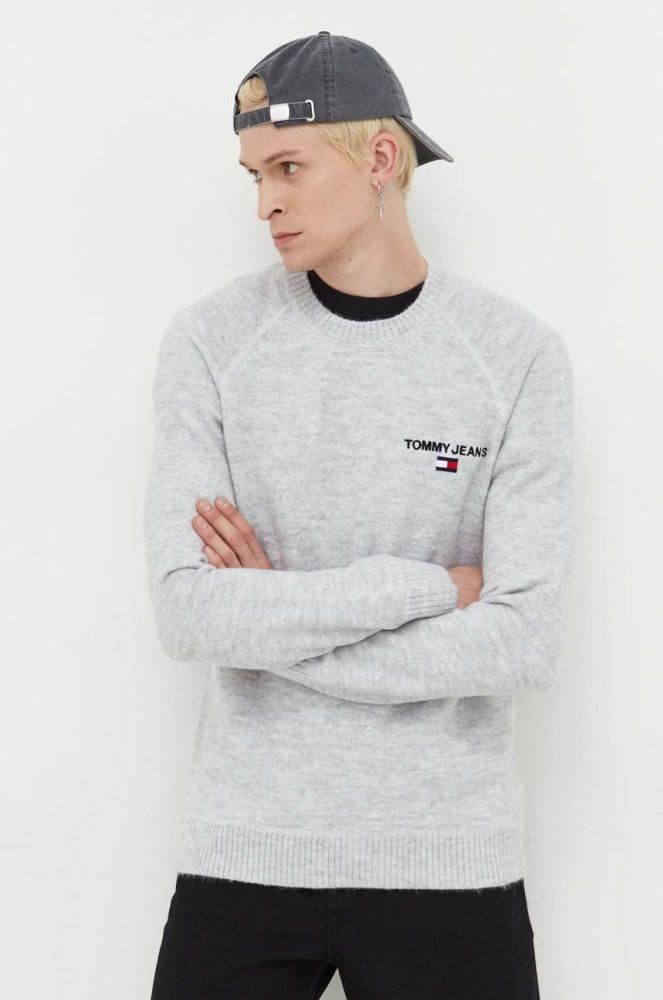 Светр Tommy Jeans чоловічий колір сірий (3560379)