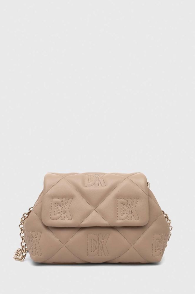 Шкіряна сумочка Dkny колір бежевий (3524690)