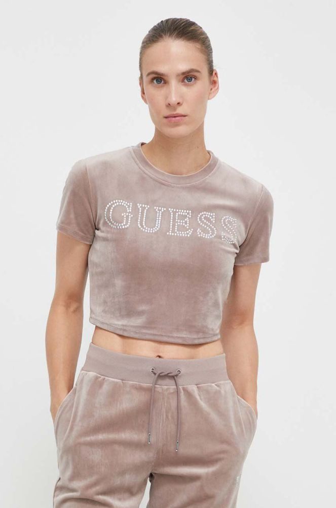 Футболка Guess жіночий колір рожевий (3586432)