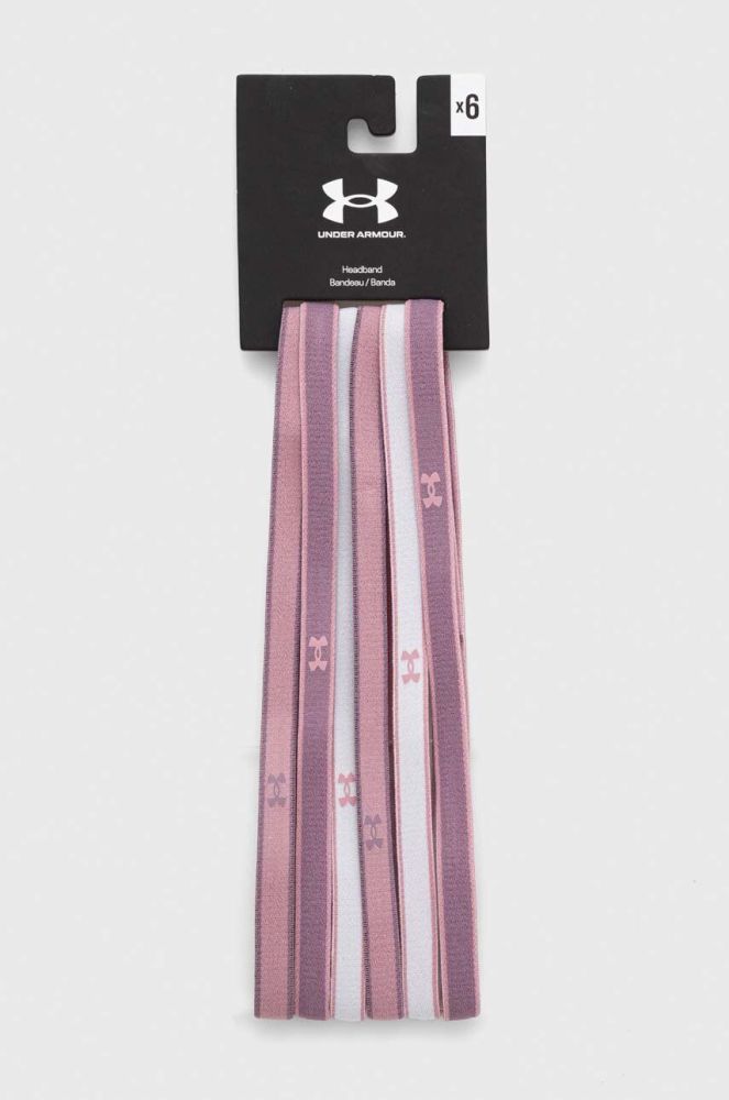 Пов'язки на голову Under Armour 6-pack колір рожевий