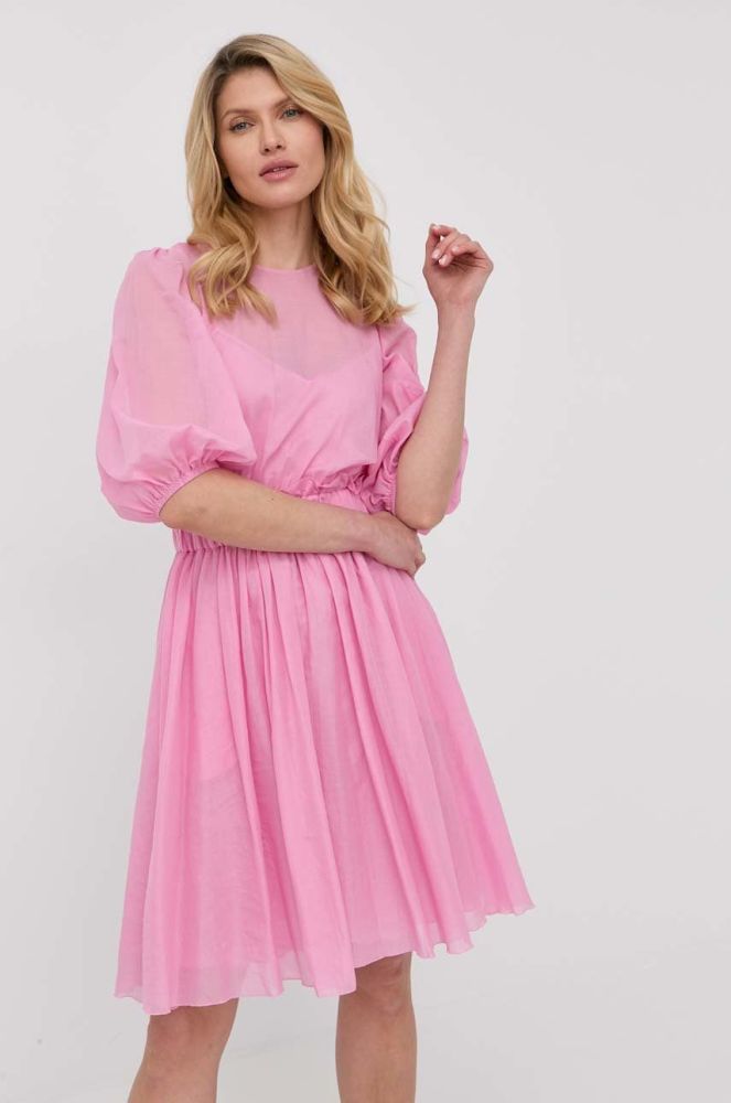 Бавовняна сукня Red Valentino колір фіолетовий mini розкльошена