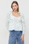 Блузка Notes du Nord Francesca жіноча колір білий візерунок