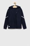 Дитяча кофта adidas B D4GMDY FZ колір синій з капюшоном візерунок