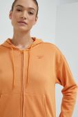 Кофта Reebok жіноча колір помаранчевий з капюшоном однотонна (3116167)