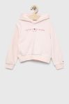 Дитяча кофта Tommy Hilfiger колір рожевий з капюшоном з принтом