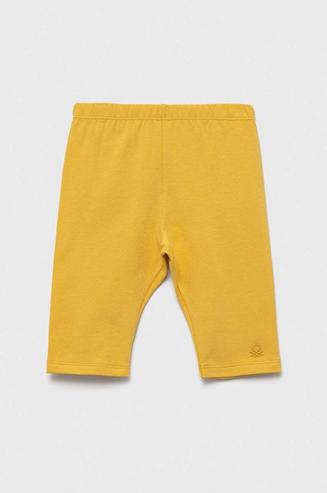 Легінси United Colors of Benetton колір жовтий однотонні (3233581)