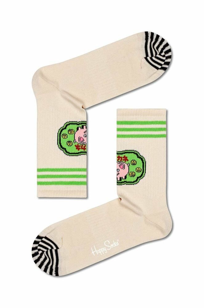Шкарпетки Happy Socks Beige Piggy Bank колір бежевий